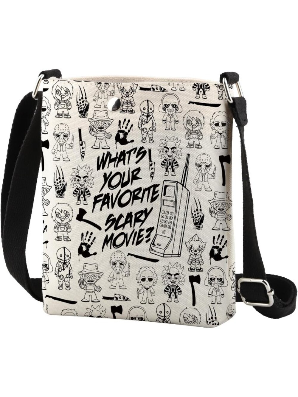 🎃Horror Movie Scary Gift What's Your Favorite Scary Movie Crossbody Bag Horror
